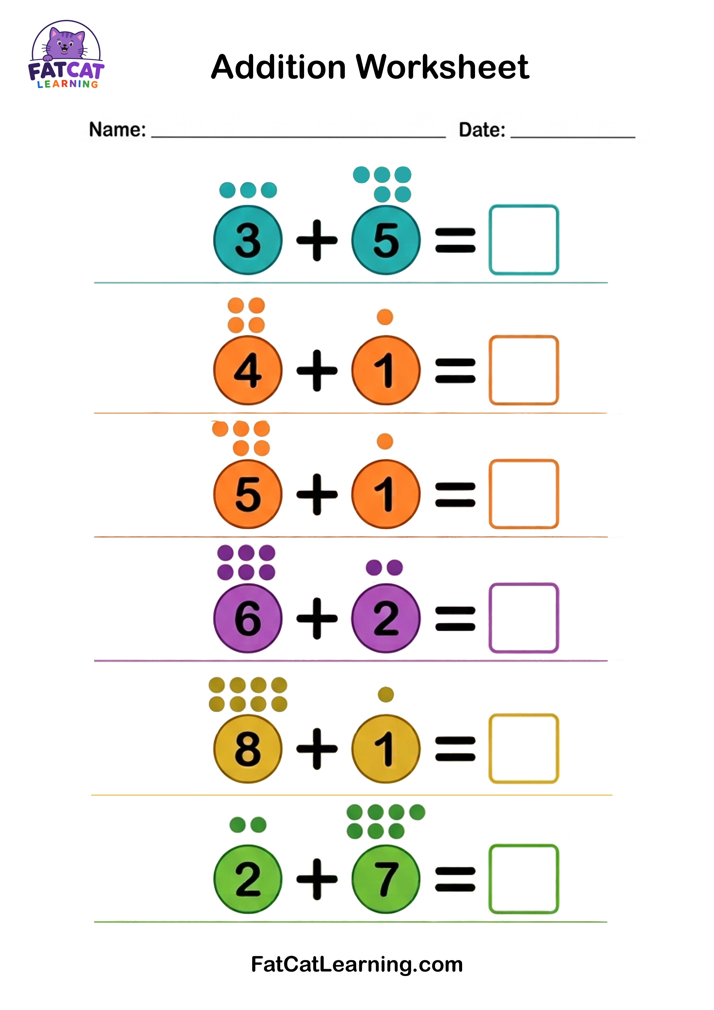 Simple Addition Worksheet Preview